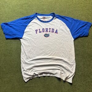 Florida Gators Raglan T Shirt Blue White NCAA College Sports Red Oak XL